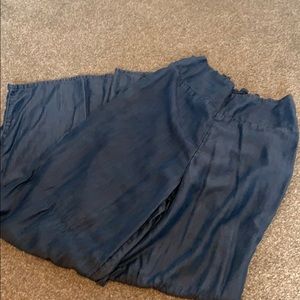 Wide legged chambray pants